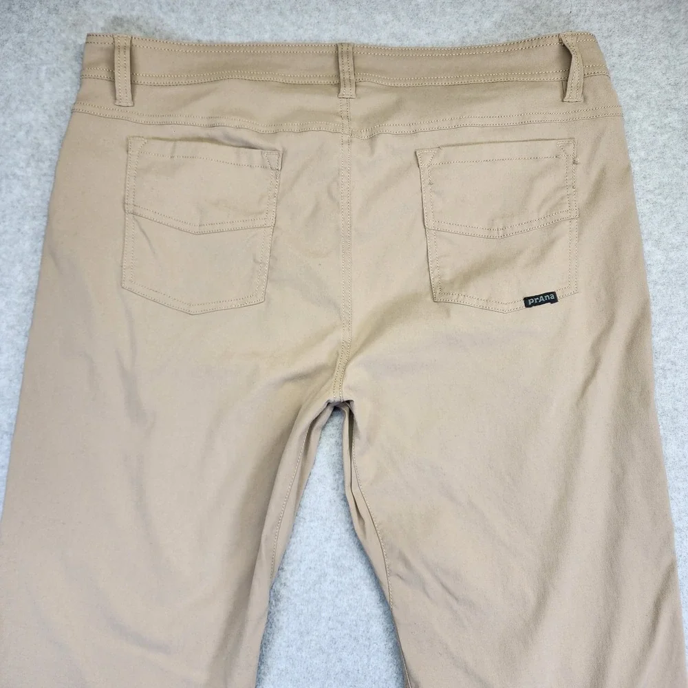 Prana Brion Pant 38x30 Slim Fit Beige Stretch Lightweight Hiking Nylon‎ Outdoor